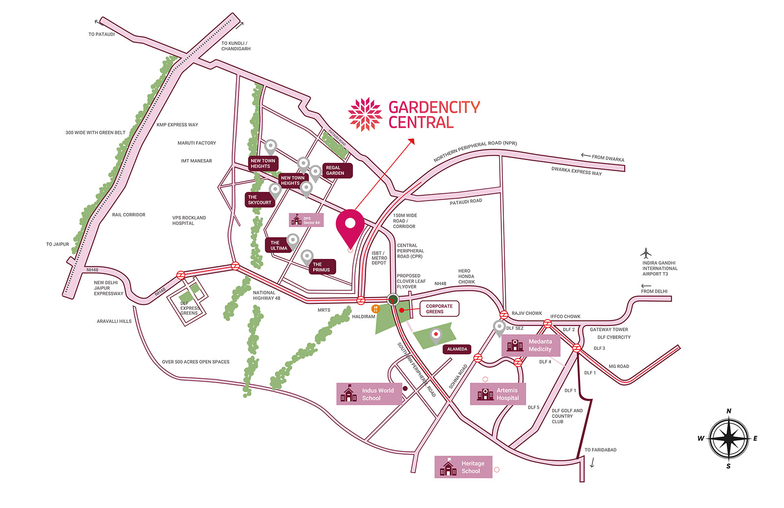 DLF GardenCity Central Location Map