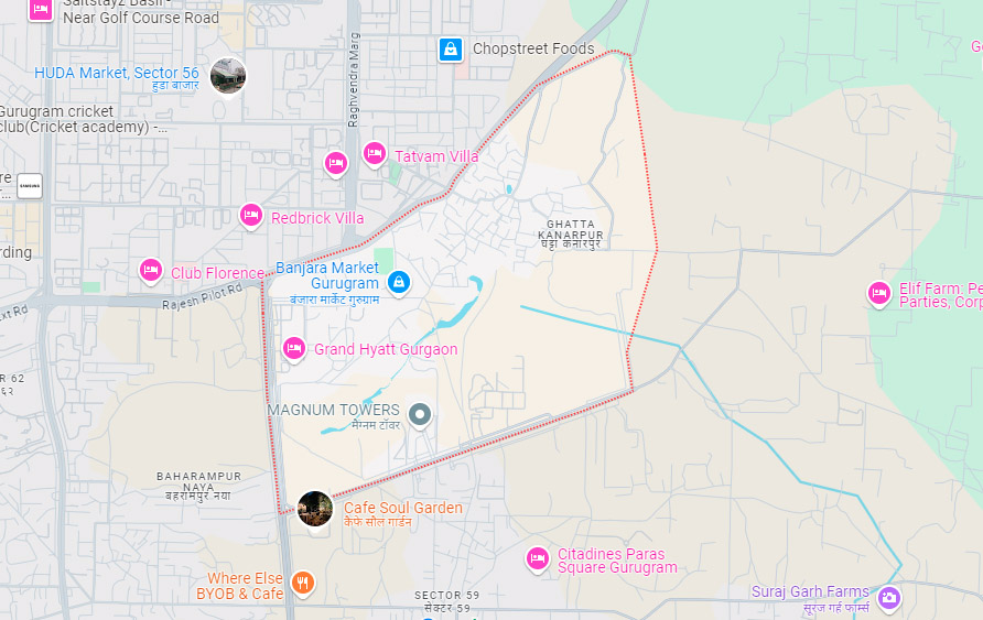 Oberoi Three Sixty North Location Map