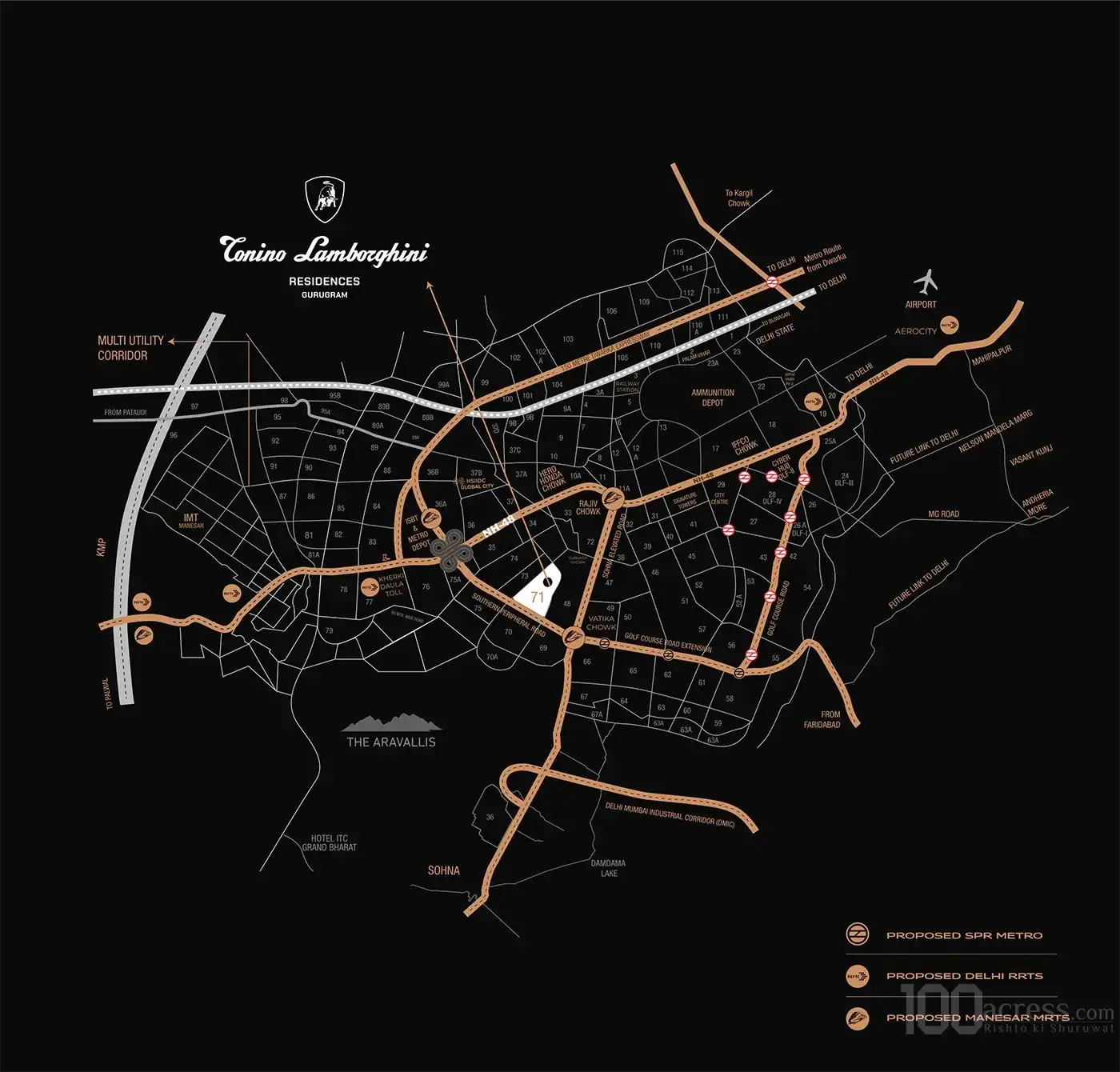 Lamborghini Residences Location Map