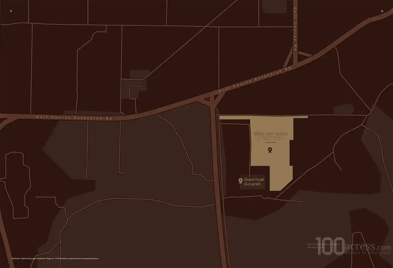 Oberoi Three Sixty North Location Map