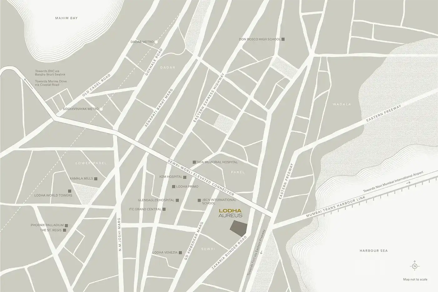 Lodha Aureus Location Map