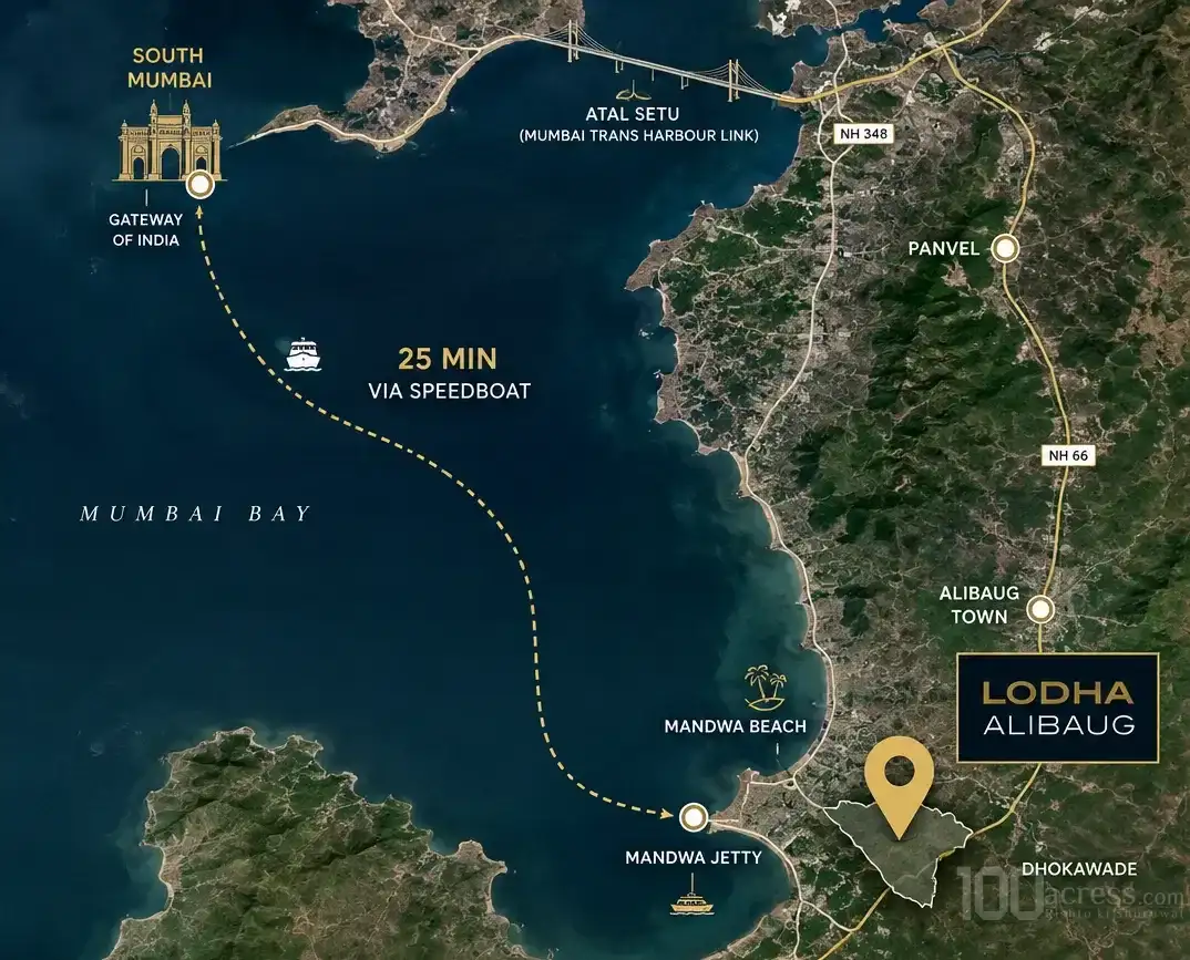 Lodha Alibaug Location Map