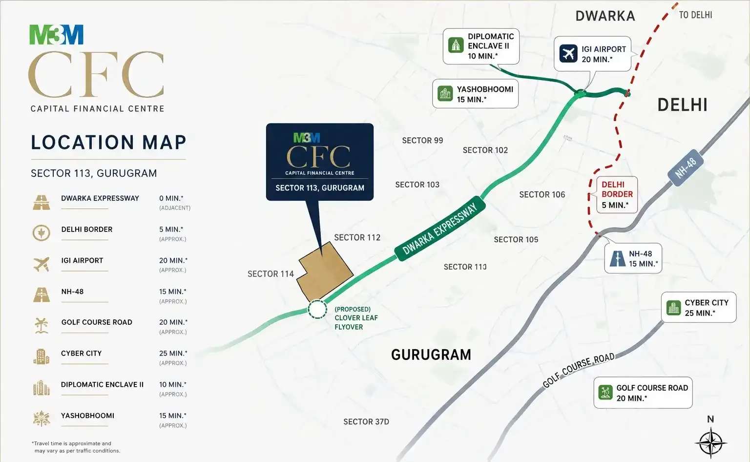 M3M CFC Location Map