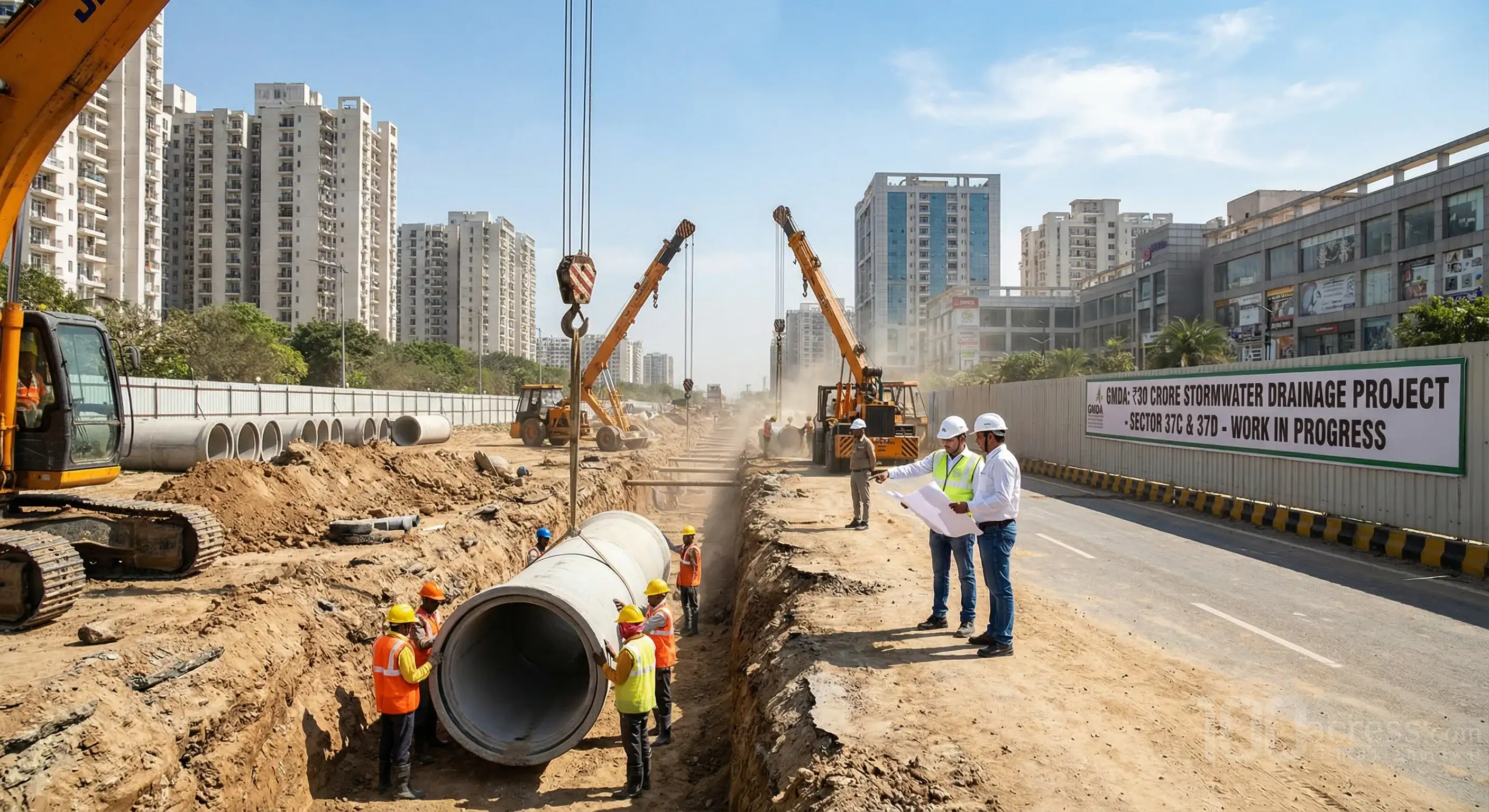 GMDA’S ₹30 crore Project to End Waterlogging in 37C & 37D